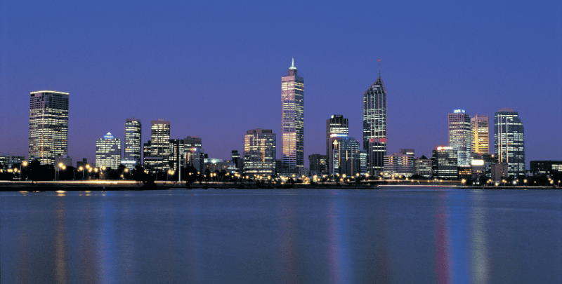Photo of Perth's city on a blog about the history of Perth plumbing