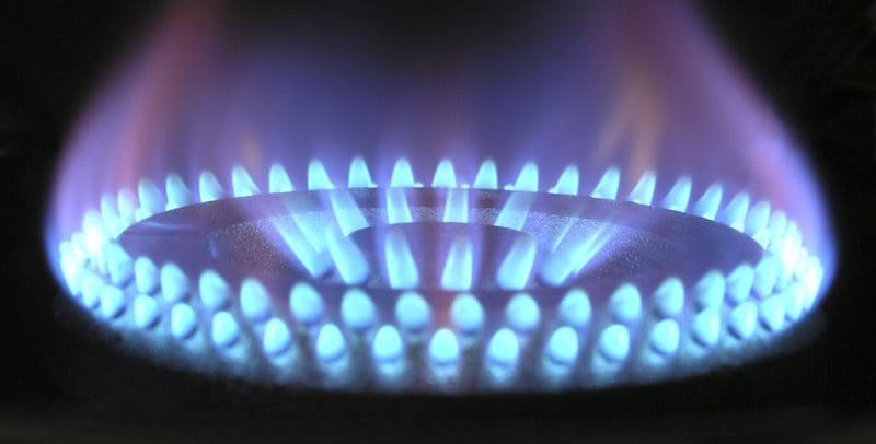 blue gas flame